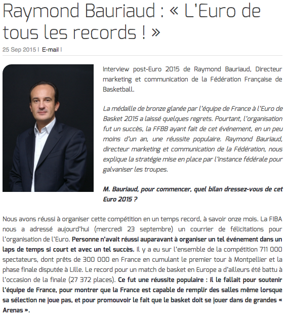 Raymond Bauriaud : « L’Euro de tous les records ! »