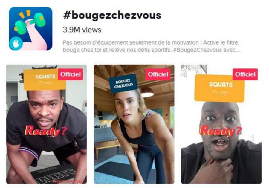 Paris 2024 et le mouvement sportif français lance le filtre TikTok #BougezChezVous