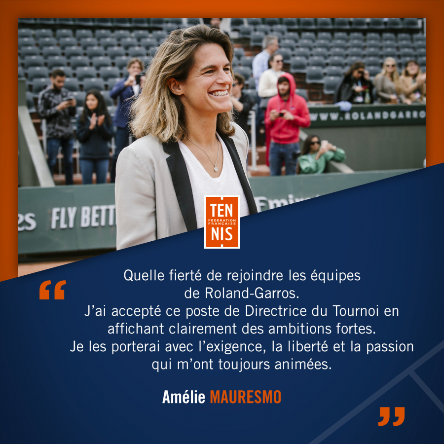 [News Tank Sport]: Amélie Mauresmo nommée directrice du Tournoi de Roland-Garros