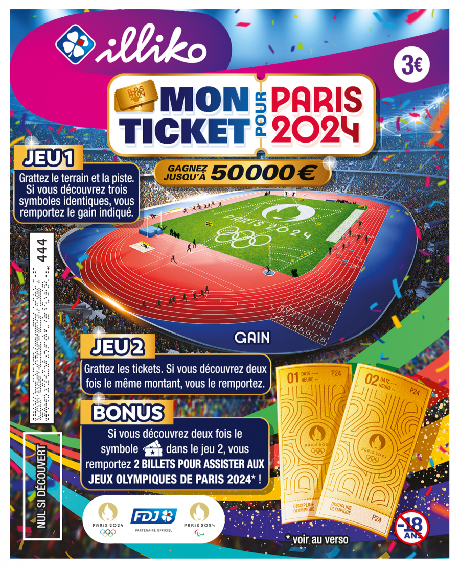 [FDJ] &quot;Mon Ticket pour Paris 2024&quot;, le nouveau jeu à gratter pour vivre les Jeux Olympiques et Paralympiques de Paris 2024