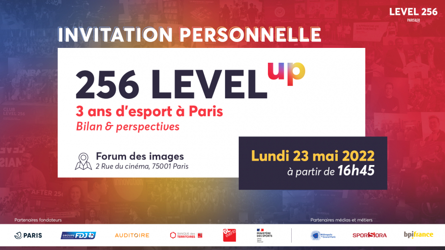 Level 256 convie les membres de SPORSORA à l’événement « 256 Level Up ! 3 ans d’esport à Paris »