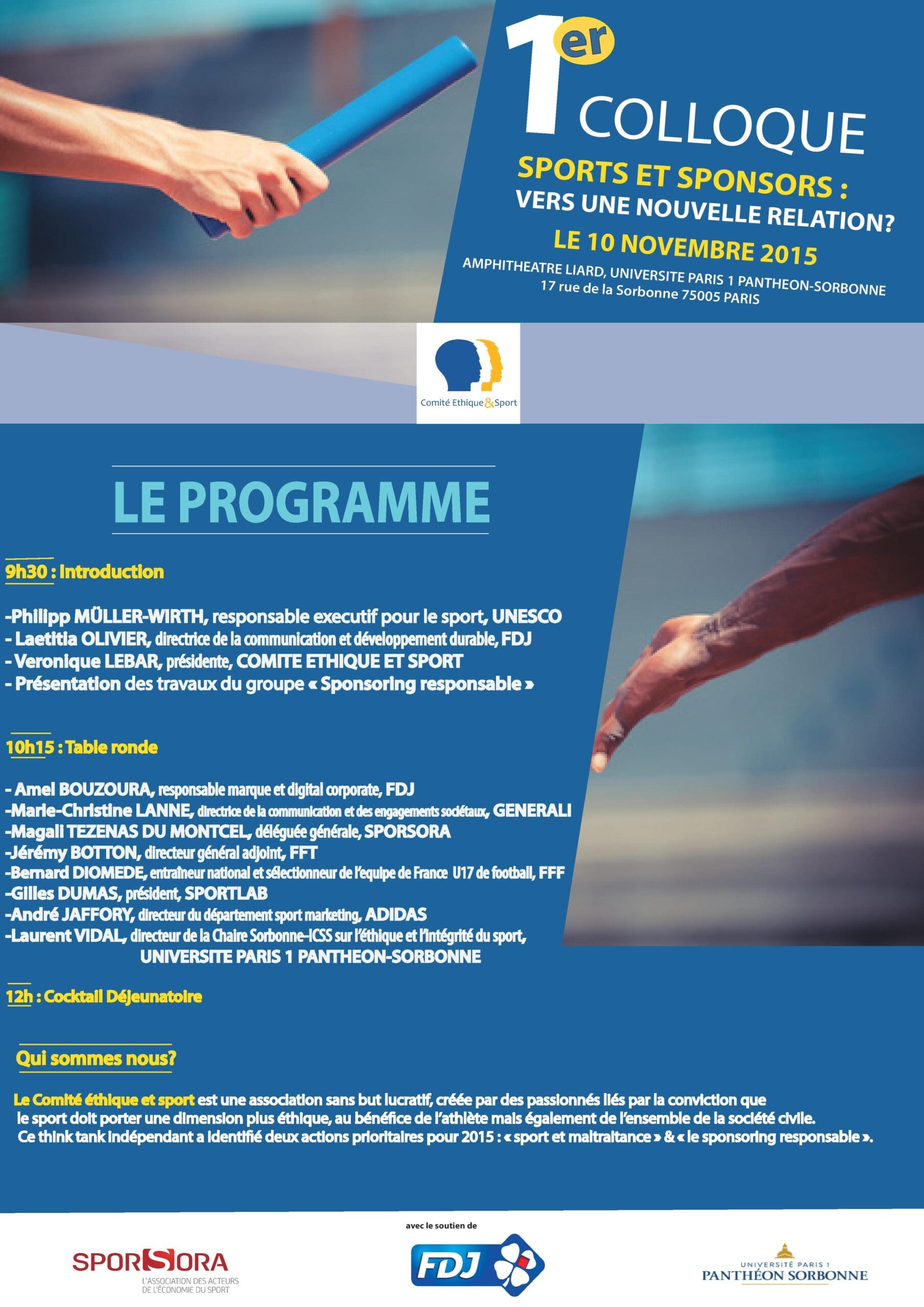 Programmation colloque sponsoring responsable