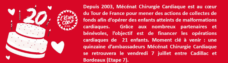 [MECENAT CHIRURGIE CARDIAQUE] Les personnalités mouillent le maillot pour sauver des enfants  pour la 20ème Etape du Cœur !