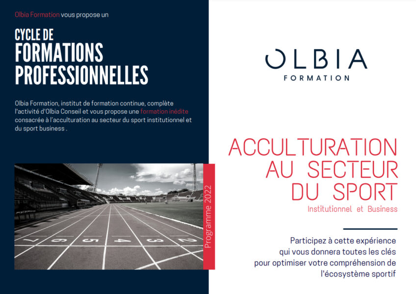 [OLBIA] Olbia Formation recrute sa 5ème promotion « Acculturation aux enjeux du sport institutionnel et business »
