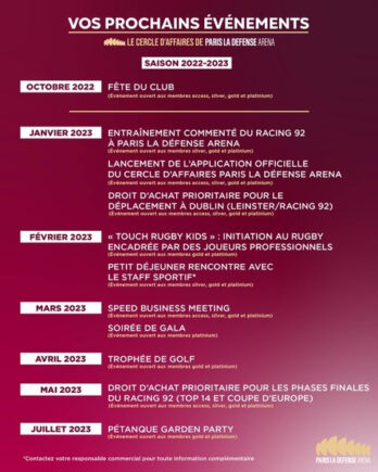 [PARIS LA DEFENSE ARENA] La création du Cercle d’Affaires