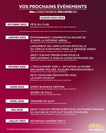 [PARIS LA DEFENSE ARENA] La création du Cercle d’Affaires