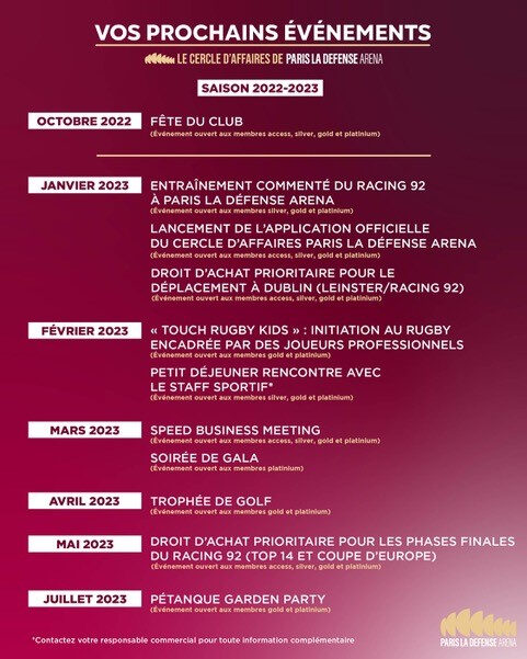 [PARIS LA DEFENSE ARENA] La création du Cercle d’Affaires