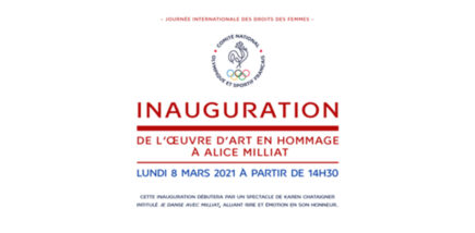 INAUGURATION DE L'OEUVRE D'ART EN HOMMAGE A ALICE MILLIAT