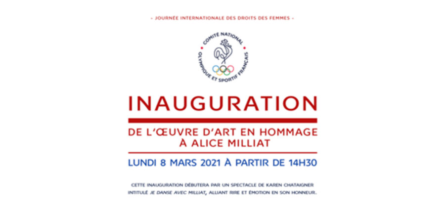 INAUGURATION DE L'OEUVRE D'ART EN HOMMAGE A ALICE MILLIAT