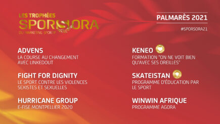 Les Six Lauréats de cette 17ème édition des Trophées SPORSORA