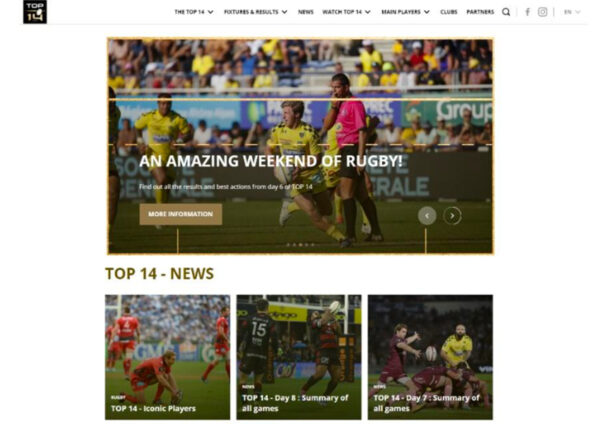 Le TOP 14 poursuit son développement international sur le terrain digital