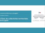 Conférence Conseil d'État : L'État, les collectivités territoriales et le sport