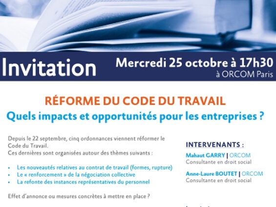Réunion ORCOM : Réforme du Code du Travail