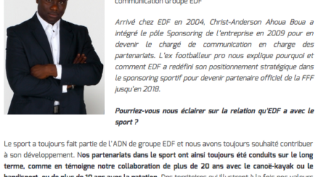 Christ-Anderson Ahoua Boua : "EDF veut être au cœur de tous les football !"
