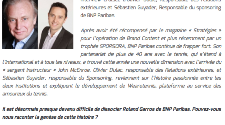 BNP Paribas, le tennis comme coup gagnant !