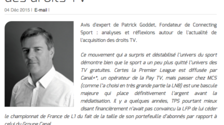 Patrick Goddet : « Altice remet les opérateurs télécom sur le devant de la scène des droits TV »