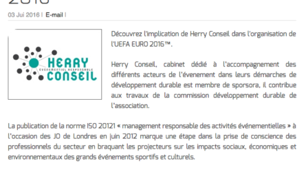 Herry Conseil, une démarche responsable pour l’UEFA EURO 2016™