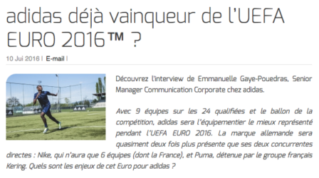 adidas déjà vainqueur de l’UEFA EURO 2016™ ?