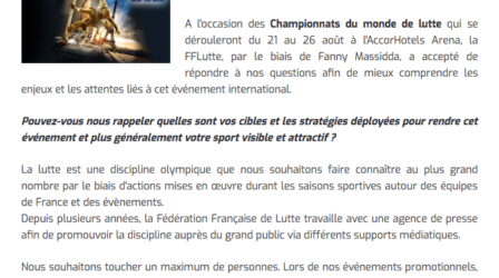 FFLutte : "Promouvoir la discipline auprès du Grand Public"