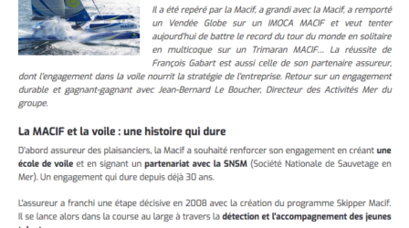 La Macif et la voile : un investissement durable