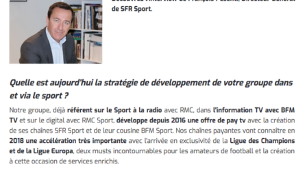SFR Sport / RMC est un acteur du business du sport tourné vers le partenariat et l'innovation