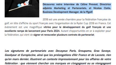2018, année charnière pour la ffgolf