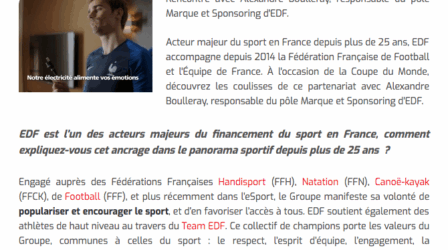 EDF partenaire de l'Équipe de France de Football