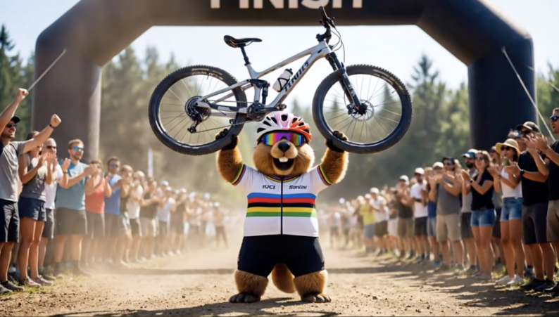 [Championnats du Monde de Cyclisme UCI 2027 Haute-Savoie Mont-Blanc]  La mascotte des Championnats du Monde de Cyclisme UCI 2027 Haute-Savoie Mont-Blanc sort de son hibernation et pointe maintenant le bout de son nez.